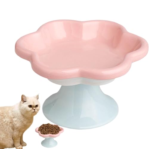 Erhöhter Katzenfressnapf, erhöhter Katzennapf | Erhöhte Futter- oder Wasserschüsseln in Form von – Erhöhte Keramik-Wasserschüssel für Haustiere, Anti-Erbrechen für kleine Katzen von Générique