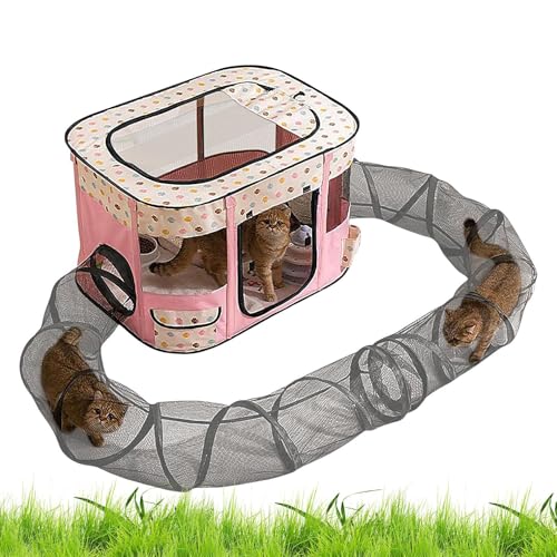 Freilaufgehege für Katzen mit Tunnel | Tunnel für Tiere Park Kleintiere – Freigehege schnelle Installation Unterhaltung Balkon Garten Terrasse von Générique