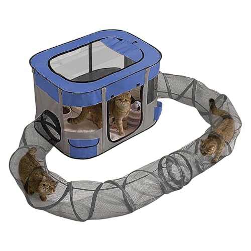 Freilaufgehege für Katzen mit Tunnel – Tunnel für den Außenbereich für Haustiere, einfache Installation, großer Raum für Garten, Balkon von Générique