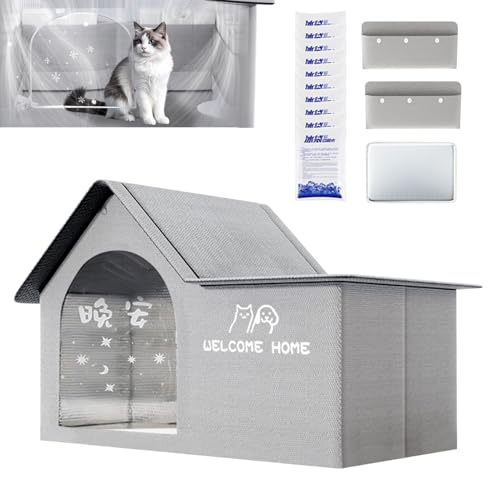 Frisches Haus für Katzen im Freien, kühl, wasserdicht und isoliert, für Katzen, für warme , platzsparend, einfache Reinigung für Balkon, Wohnzimmer, Garten von Générique