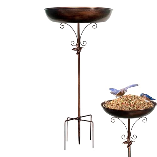 Futtermaschine für antike Vögel, stehende Vogeltränke, aus Metall, für die Terrasse des Gartenbalkons und das Bad im Freien, für Vögel von Générique