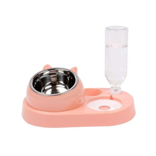 Futternapf für Katzen, für den Innenbereich, Futter- und Wasserset für Katzen, automatischer 2-in-1-Futterspender für Hunde und Katzen und Wasserspender, Set aus Wasser- und Futternäpfen für Tiere von Générique