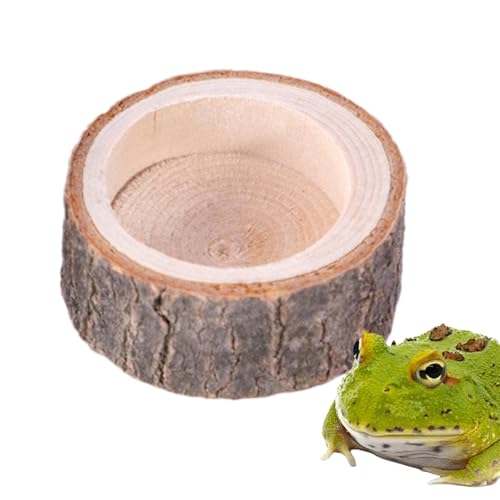 Futternapf für Schildkröten | Futterschale für Reptilien, Schüssel aus genarbtem Holz für Terrarien im Innenbereich, Aquarien, Gartenteiche, Schildkröten, Schlangen, Frösche, Eidechsen, Geckos von Générique