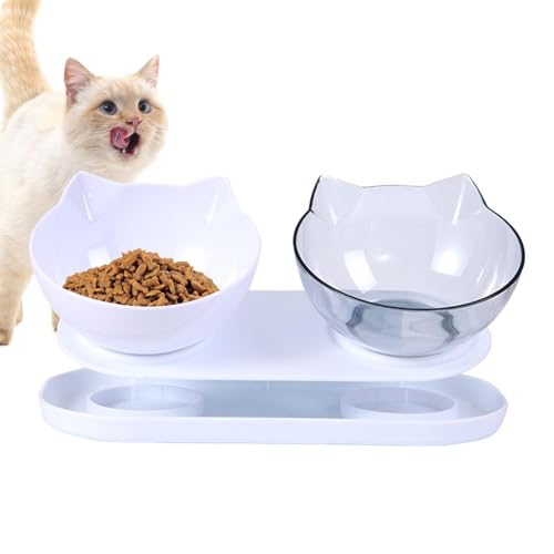 Futterstation für Katzen, Futterstation für Tiere – rutschfeste Wasserschale für Haustiere, auslaufsichere Futterstation für Katzen, doppelte Schüsseln für Wasser, Trockenfutter Futterstation für Katzen, Futterstation für Tiere – rutschfeste Wasserschale für Haustiere, auslaufsichere Futterstation für Katzen, doppelte Schüsseln für Wasser, Trockenfutter von Générique