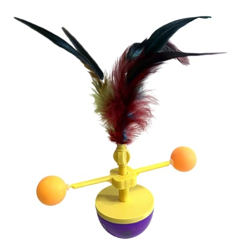 Générique Cat Ball, Feather Toy, Rotating Interactive Fun Sturdy Material Lightweight Design Quiet Movement Engaging Activity, Pet Toys for Indoor Kitten Activities, 6.5 x 9.06 inches von Générique