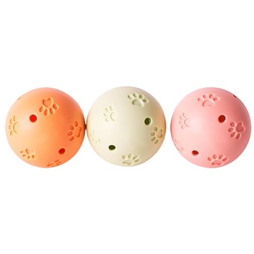 Générique Cat Ball, Small Ball, Pet Toys, 3 Stück Hollow Out with Sounding Bells Interactive Engaging Activity Lightweight Design Entertaining Option, for Small Animals, 4.7 inch von Générique