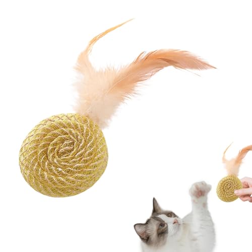 Générique Cat Feather Ball Toy – Kitten Demanding Toy | Interaktives Katzenspielzeug aus Federn, lustiger Katzenball, Teaser, Beißspielzeug für Kätzchen, Feder für Jagdkatzen Générique Cat Feather Ball Toy – Kitten Demanding Toy | Interaktives Katzenspielzeug aus Federn, lustiger Katzenball, Teaser, Beißspielzeug für Kätzchen, Feder für Jagdkatzen von Générique