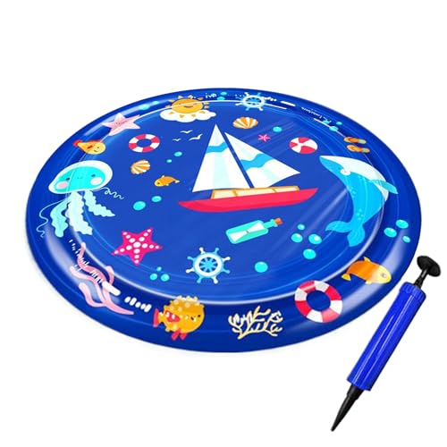 Générique Cat Water Sensory Play Matte, interactive Pet Cooling Cushion, 39,37 Zoll Sturdy and Engaging Splash Pad für Indoor, Outdoor, Pool, Playground, Fitnessstudio, Home, Katzen, kleine Tiere von Générique