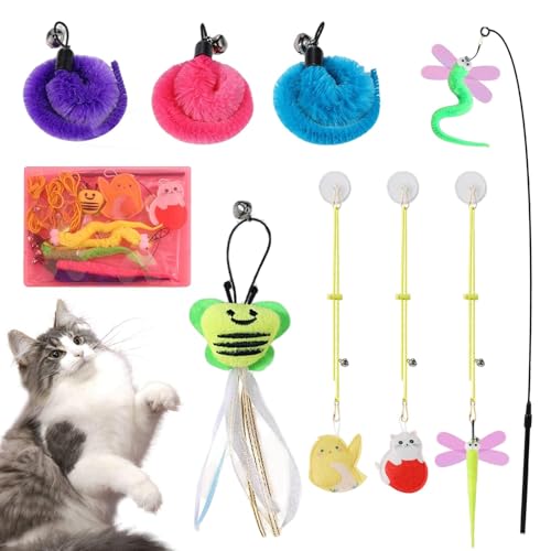 Générique Katzenfederspielzeug, interaktiv, einziehbar, 33,7 x 5,91 cm, 9 x Ersatzteaser mit Bell & Catnip, Haustierzubehör für drinnen und draußen, Kitten Training und Spielspaß Générique Katzenfederspielzeug, interaktiv, einziehbar, 33,7 x 5,91 cm, 9 x Ersatzteaser mit Bell & Catnip, Haustierzubehör für drinnen und draußen, Kitten Training und Spielspaß von Générique