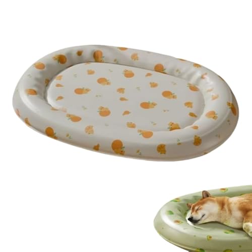 Générique Kühlmatte für Haustiere, Spielmatratze für das coole Katzenbett, temperaturempfindliches Gel, Matratze aus PVC-Verbundstoff, 80 x 60 cm/63,5 x 50 cm (Beige, M) von Générique