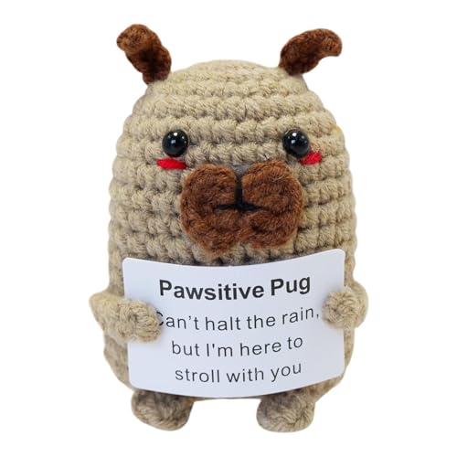 Générique Puppy Toys, Hundespielzeug für kleine Hunde, Häkelspielzeug für kleine Hunde, niedlich, positiv, Plüschtier, Plüsch, Pug, Dekoration, inspirierend, mit Karte Générique Puppy Toys, Hundespielzeug für kleine Hunde, Häkelspielzeug für kleine Hunde, niedlich, positiv, Plüschtier, Plüsch, Pug, Dekoration, inspirierend, mit Karte von Générique