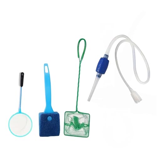 Générique Reinigungsset für Aquarien, Bürste, Schwamm und Netz, mit langem Griff, blau und grün, 4-teiliges Reinigungsset Générique Reinigungsset für Aquarien, Bürste, Schwamm und Netz, mit langem Griff, blau und grün, 4-teiliges Reinigungsset von Générique