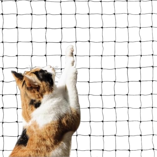 Générique Schutznetz für Katzen, Balkon, ohne Bohren, 3 × 6 m, Netz für Katzen, Balkon, verstärkt mit Klebehaken, Silikon & Kabelbindern und Spielzeug für Katzen von Générique