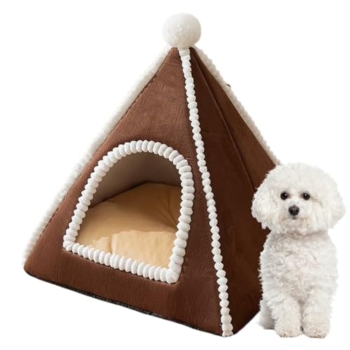 Geschlossenes Katzenbett – Hundehütte geschlossen mit Dach | warmes und sicheres Haus für Tiere im Winter für kleine und mittelgroße Rassen für draußen und drinnen von Générique
