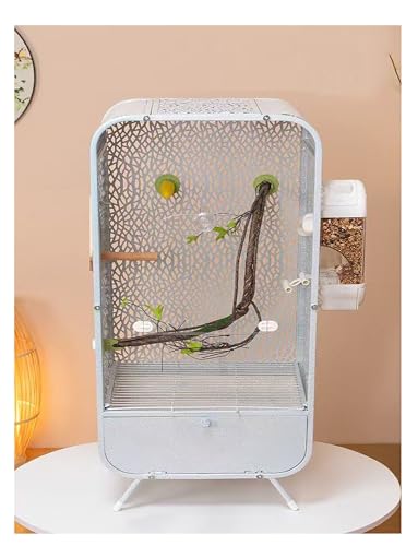 Großer Papageienkäfig, stehend, aus Schmiedeeisen, 80 cm, Vogelkäfig für Papageien, Wellensittiche, Sittiche, Sittiche, Finken, Kanarienvögel von Générique