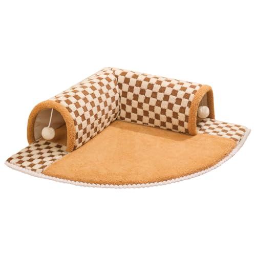 Großes Katzen-Tunnelbett, Katzentunnel, 2-in-1-Höhle mit Plüschball | Bequemes, kratzfestes Bett für Höhle, Tunnel, Spielzeug für Welpen Großes Katzen-Tunnelbett, Katzentunnel, 2-in-1-Höhle mit Plüschball | Bequemes, kratzfestes Bett für Höhle, Tunnel, Spielzeug für Welpen von Générique