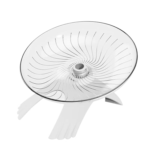 Hamster Wheel, Silent Running Spinner, 18 x 10 cm, Clear Flying Saucer Design, Smooth Quiet Operationen, Pet Übungsgerät, Ideal für Hedgehogs, Mice, Gerbils, Weiß/Pink von Générique