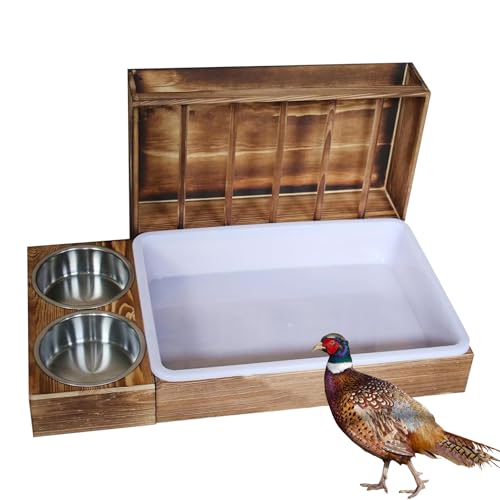 Heufutterstation aus Holz, Heuraufe mit Schalen | Halterung für Heu, multifunktional, für kleine Tiere, Kaninchen von Générique