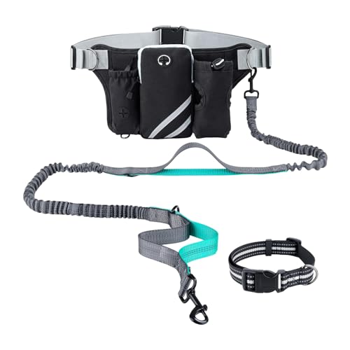 Hüfttasche – Leine für Hunde mit Hüfttasche und Aufbewahrung, multifunktional, leicht, ergonomisch, reflektierend, für Camping, Training, Outdoor-Enthusiasten und von Générique