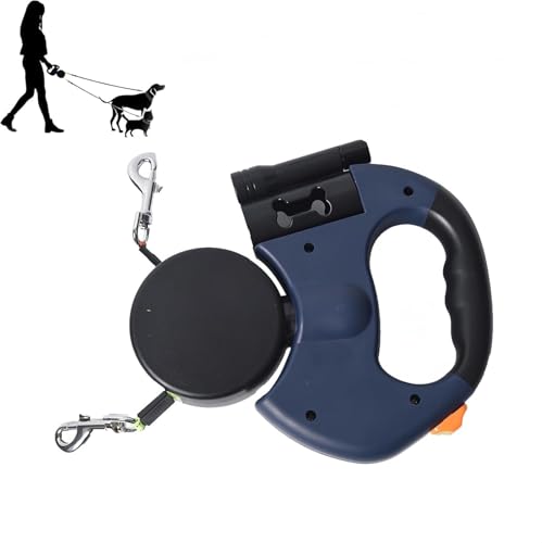 Hundeblei, doppelt, drehbar, einziehbar, 360 ° bis 360 °, verheddert, reflektierendes Sicherheitskabel für nächtliche Spaziergänge, Joggen und Camping mit (rot) von Générique