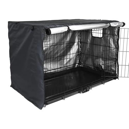 Hundehütte für Hundehütte, Haustier-Kennzeichner, Sonnenblende, 42 Zoll Heavy Duty Oxford-Stoff, winddichter Kennelschutz für mittelgroße Hunde, gegen Stress, für Haustiere, Schwarz (100 x 71 x 71 cm) Hundehütte für Hundehütte, Haustier-Kennzeichner, Sonnenblende, 42 Zoll Heavy Duty Oxford-Stoff, winddichter Kennelschutz für mittelgroße Hunde, gegen Stress, für Haustiere, Schwarz (100 x 71 x 71 cm) von Générique
