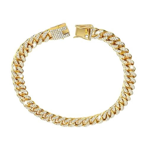 Hundekettenhalsband in Gold | Hundehals aus Gold 24,6 cm (9,84 Zoll) | aus Metall für Haustiere mit Schnalle für Haustiere von Générique