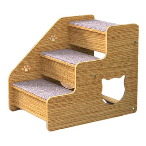 Hundetreppen und Stufen – 3-stufige Hundetreppen für mittelgroße / kleine Hunde, ältere Katzen – Verbesserter Aufstieg für Haustiere Rutschfeste Stufen für Haustiere von Générique