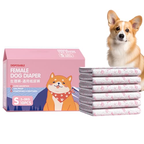 Hundewindel – 10 Stück super saugfähige Streifen für Hunde – Auslaufschutz, bequem, elastisch und atmungsaktiv, für Reisen, Training oder Erholung Hundewindel – 10 Stück super saugfähige Streifen für Hunde – Auslaufschutz, bequem, elastisch und atmungsaktiv, für Reisen, Training oder Erholung von Générique