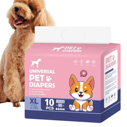 Hundewindeln, Windeln für Haustiere | 10 Stück sehr saugfähige Windeln, atmungsaktive Windeln, bequeme und sichere Passform, Haustierpflegewerkzeug für Chi von Générique
