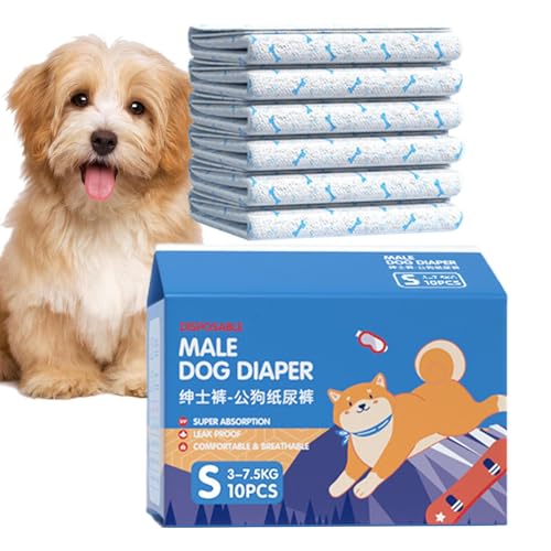 Hundewindeln | 10 Stück ultra-saugfähige Höschen, elastischer Schutz für Haustiere mit eingeschränkter Mobilität, Reisen, Unfallverhütung im Innenbereich Hundewindeln | 10 Stück ultra-saugfähige Höschen, elastischer Schutz für Haustiere mit eingeschränkter Mobilität, Reisen, Unfallverhütung im Innenbereich von Générique
