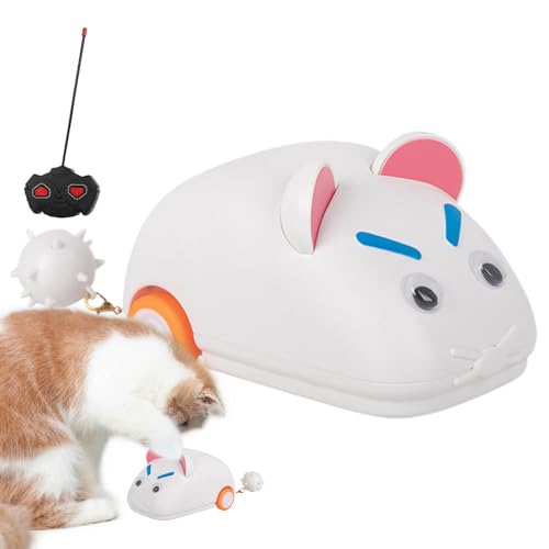 Interactive Cat – Elektronische Maus mit Fernbedienung, intelligentes Bewegungsspielzeug | Simulationsspielzeug für Wohnungskatzen, Spielausrüstung für Haustiere, batteriebetrieben von Générique