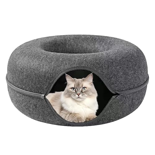 Katzen-Donut-Tunnel, Katzen-Katzenbett – Höhle für kratzfeste abnehmbare Tunnel – Tunnel mit Reißverschluss für Spielzeug, wiederverwendbar, Bett für von Générique