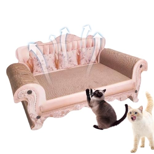 Katzenbett aus Pappe - 60 x 24 cm in Form eines Sofas, Katzenkratzbaum, Wohnzimmerbett, ohne Schmutz, Kratzbaum aus Pappe Rosa für Hauskatzen Katzenbett aus Pappe - 60 x 24 cm in Form eines Sofas, Katzenkratzbaum, Wohnzimmerbett, ohne Schmutz, Kratzbaum aus Pappe Rosa für Hauskatzen von Générique