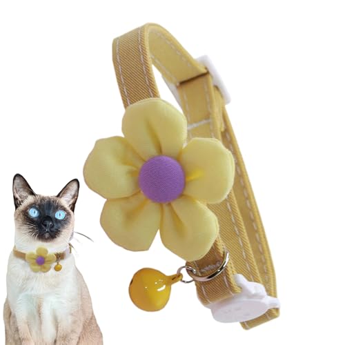 Katzenkragen, Kitten Halsband, verstellbares Blumendesign, weicher Polyesterstoff, schöne Befestigung für einfaches Tracking, ideal für tägliche Haustierkleidung und Dekoration, 40,8 x 1,5 x 4,5 cm von Générique