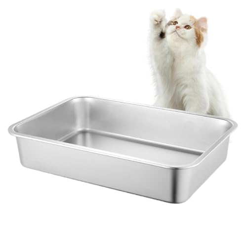 Katzentoilette für große Katzen - Katzentoilette aus Metall, Katzentoilette aus Edelstahl | Große Katzentoilette | Katzentoilette Spritzschutz Katzentoilette Antihaft Design Katzentoilette Katzentoilette für große Katzen - Katzentoilette aus Metall, Katzentoilette aus Edelstahl | Große Katzentoilette | Katzentoilette Spritzschutz Katzentoilette Antihaft Design Katzentoilette von Générique