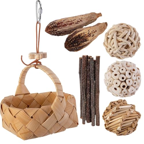Kauspielzeug für Vögel, Papageienspielzeug, Vogelkäfig-Spielzeug mit Aufbewahrungskorb, Ballspielzeug, Astspielzeug für Papageien, Wellensittiche, Sittiche, Nymphensittiche, Nymphensittiche Kauspielzeug für Vögel, Papageienspielzeug, Vogelkäfig-Spielzeug mit Aufbewahrungskorb, Ballspielzeug, Astspielzeug für Papageien, Wellensittiche, Sittiche, Nymphensittiche, Nymphensittiche von Générique