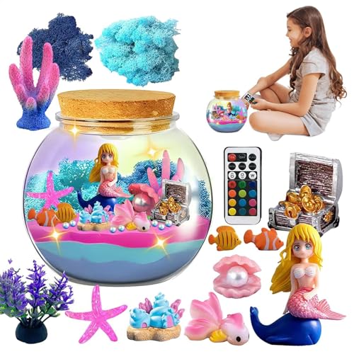 Kids Terrarium Kit, LED Night Light Aquarium, 5,51 x 5,51 Zoll, Remote-Controlled Interactive Design, Fun Educational Craft, Engaging Activity for Girls, Alter 4-12 Use Kids Terrarium Kit, LED Night Light Aquarium, 5,51 x 5,51 Zoll, Remote-Controlled Interactive Design, Fun Educational Craft, Engaging Activity for Girls, Alter 4-12 Use von Générique