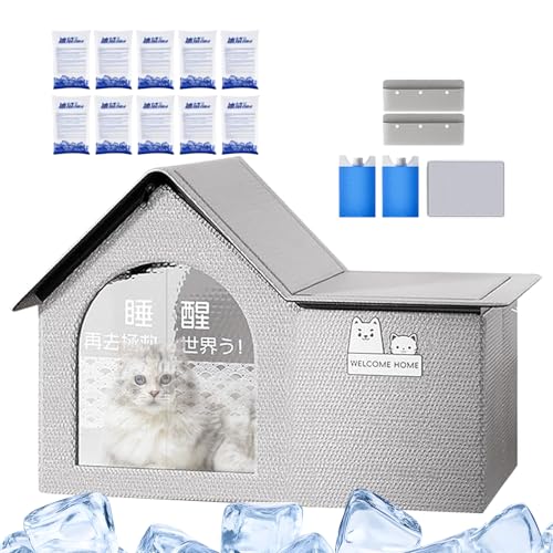 Kühlhaus für Katzen – Kühlung, faltbar, für Katzen mit Eisbeutel – atmungsaktiv und tragbar mit Eisbeutel für Hunde und Katzen auf Terrasse Balkon von Générique