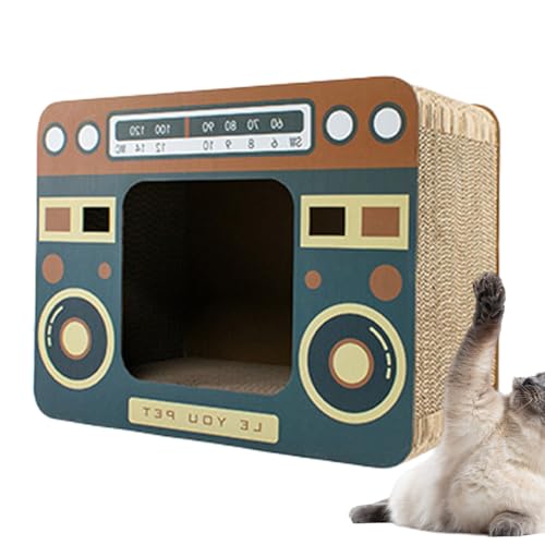 Large Cat Lounge, Large Radio Oval, 43 x 33 x 23 cm (17,32 x 13,39 x 9,06 Zoll), Form für Haustiere, Kratzer, tragbar, verdeckt Papier, Möbelschutz für Boredom, Spielset von Générique