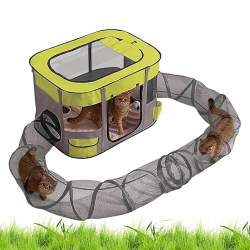 Lautsprecher für draußen mit Tunnel für Katzen | Tragbares Tunnelzelt für Kleintiere – Freigehege schnelle Installation Unterhaltung Balkon Garten Terrasse von Générique