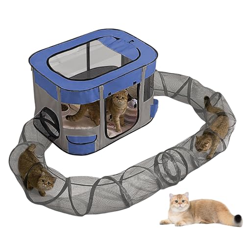 Lautsprecher für draußen mit Tunnel für Katzen – tragbarer Unterschlupf für kleine Tiere im Freien | Freigehege schnelle Installation Unterhaltung Balkon Garten Terrasse von Générique