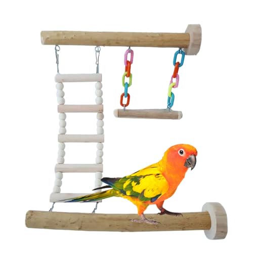 Leiterbrücke für Vögel – drehbare Brückenleiter für Papageien | Hängekäfig Kletterleiter Spielzeug, Spielzeug für Papageien, Schaukel, Hängematte, Brücke, Kauspielzeug, Stützzweige Leiterbrücke für Vögel – drehbare Brückenleiter für Papageien | Hängekäfig Kletterleiter Spielzeug, Spielzeug für Papageien, Schaukel, Hängematte, Brücke, Kauspielzeug, Stützzweige von Générique
