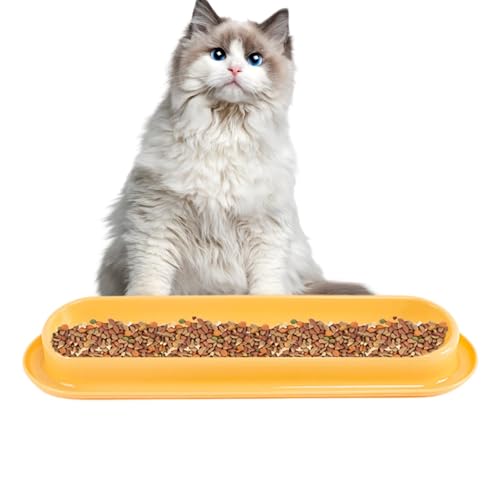 Long Water Bowl für Haustiere, Wasserschüsseln für Katzenfutter – 15 Grad geneigte Teller, lange Futterschüssel, Futter und Wasserschüsseln | Futterspender für die C von Générique