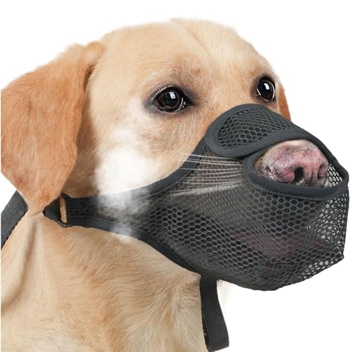 Muzzle for Dog, Breathable Barking Prevention Cover, Soft Adjustable Pet Guard, Mesh Mouthpiece for Scavenging Control, Comfortable Safety Solution for Families and Dog Lovers Muzzle for Dog, Breathable Barking Prevention Cover, Soft Adjustable Pet Guard, Mesh Mouthpiece for Scavenging Control, Comfortable Safety Solution for Families and Dog Lovers von Générique