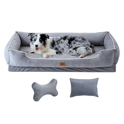 Orthopädisches Hundebett – Bequemes Hundebett aus Memory-Schaum – abnehmbarer und waschbarer Bezug – rutschfest – erhältlich in verschiedenen Größen (L) von Générique