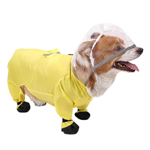 Regenmantel für Hunde, Regenmantel für Hunde | Wasserdichter Regenmantel für Hunde Reflektierend | Winddichte Hundejacke, Transparente Kapuze, Regenmantel für Hunde von Générique