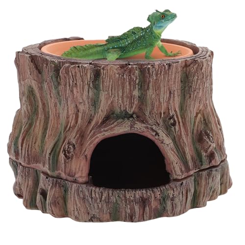 Reptil-Habitat, Simulation Leopard Gecko Habitats with Humidity Dish, 6,38 x 3,5 Zoll Entzückendes Aquarium Zubehör, Resin Tank Zubehör, Aquarium Keller für Zuhause, Studio von Générique
