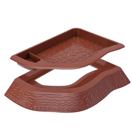 Schildkröte Water Dish, kleine Reptile Bath Bowl, doppellagiges Design, Anti-Lifting Feature, langlebiges Material, geeignet für Terrarium, Feeding, Bathing, Soaking, Basking 101,07 Zoll von Générique