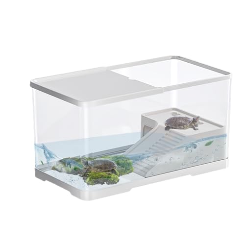 Schildkröten-Reservoir – Wasserschildkröten-Habitat, Vorplattform für Aquarium | Transparenter Reptilienbehälter für Einsiedlerkrebse, Krebse, kleine Amphibien, Box aus Gehege für Anima Schildkröten-Reservoir – Wasserschildkröten-Habitat, Vorplattform für Aquarium | Transparenter Reptilienbehälter für Einsiedlerkrebse, Krebse, kleine Amphibien, Box aus Gehege für Anima von Générique