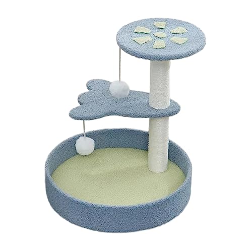 Shibohan Katzenkratzbaum, 47 cm, Blumenform, mit Ball, Spielzeug für Kätzchen, für ausgewachsene Katzen, Blau Shibohan Katzenkratzbaum, 47 cm, Blumenform, mit Ball, Spielzeug für Kätzchen, für ausgewachsene Katzen, Blau von Générique